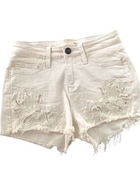 DayTrip Capricorn High Rise Boho Floral Embroidered Festival Shorts size 24